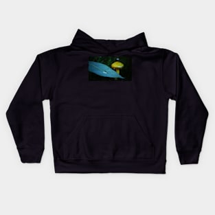 Yellow Mushroom and Droplet on a Leaf Kids Hoodie